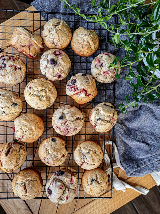 Muffins du dimanche aux fruits, sarrasin & gingembre